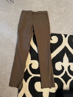 TALLIA Slim Fit Khaki Chinos in Brown 20R